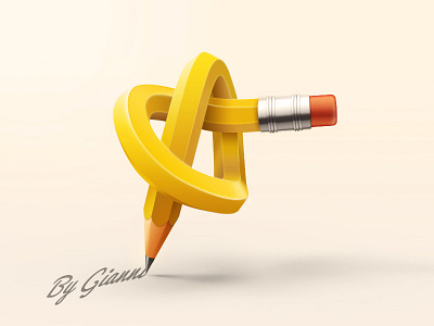 Curved Pencil curved icon pencil stuff ui yellow