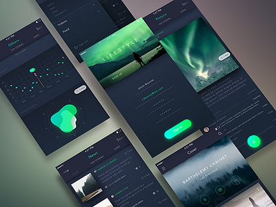 Lifestyle app blue design financial flat green，aurora，icon phone product ue ui user experience ux