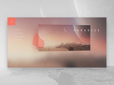 Paradise app design flat graphic icon mars red ui ux web