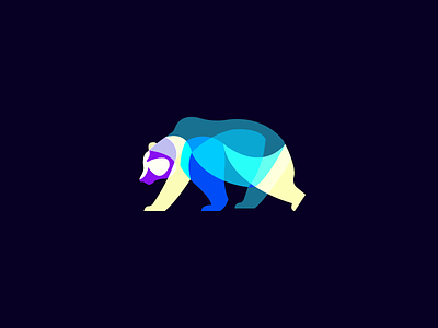 Polar Bear bear blue design flat graphic icon logo ui