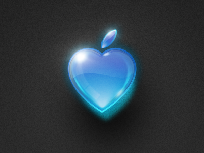 Heart-shaped Apple apple bule heart shaped icon
