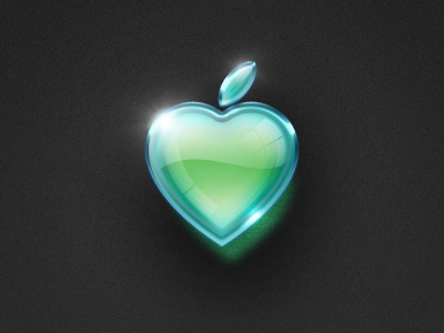 Heart-shaped Apple 2 apple green heart shaped icon
