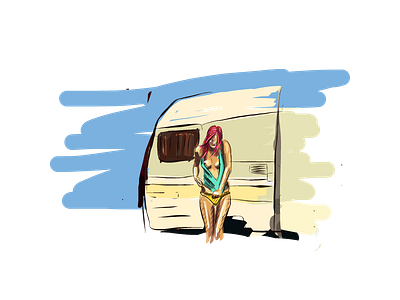 In the camping adobe app adobedraw app girl illustration illustrator portrait seminude