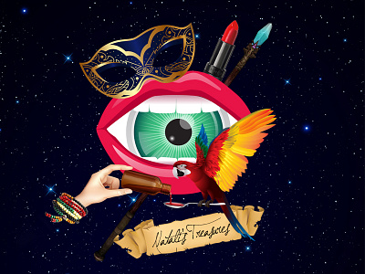 Personal universe candy childhood dreams eyes lips lipstick space universe