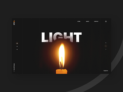 Light UI Concept candle design illustration layout light ui ux vector website
