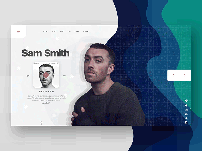 Artist landing page animation