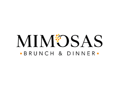 Mimosasdribbble brunch dinner flower letter o mimosa restaurant