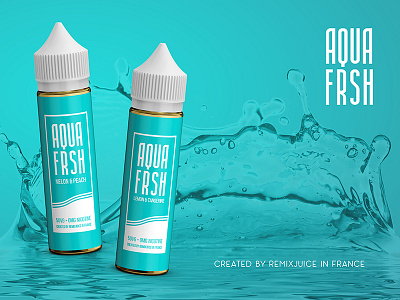 Aqua Frsh • E-liquid label brand designer label package packaging photoshop product