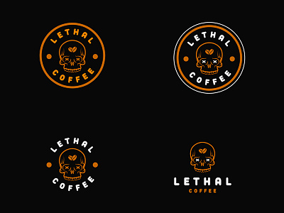 Lethal Coffee / Logo adobe beverage brand coffee dribbble drink food idety illustrator logo logotype mascot package packagedesign pin product sign skull