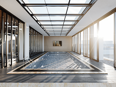 Penthouse pool 4d cgi cinema substance corona renderer design interior render