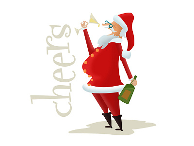 Cheers greetingcard illustration photoshop