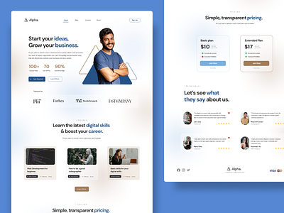 Alpha E-Course Web Design Figma branding design ecourses figma layout logo minimalist professional subscribtion template web