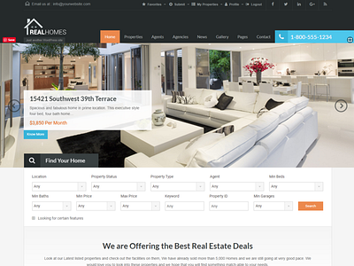 Home Rental Website Design