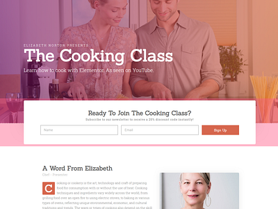 Cooking School Landing Page Design animation branding branding design cooking cooking app cooking school design dribbble dribbble app dribbble ball dribbble best shot illustration landing page landing page concept landing page design landing page illustration photoshop web deisgn wordpress wordpress design