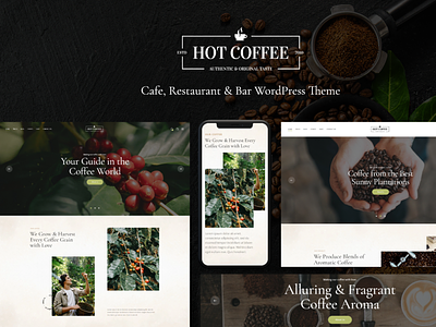 Hot Coffee | Coffee Shop, Farm & Cafe WordPress Theme blog design illustration logo web design webdesign wordpress wordpress design wordpress theme wordpress themes
