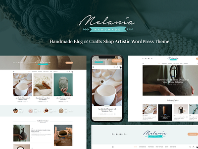 Melania | Handmade Blog & Crafts Shop Artistic WordPress Theme blog design illustration logo web design webdesign wordpress wordpress design wordpress theme wordpress themes