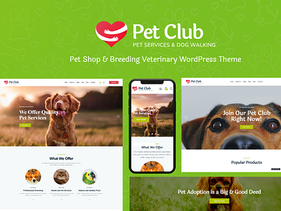 Pets Club - Pet Shop & Breeding Veterinary WordPress Theme blog design illustration logo web design webdesign wordpress wordpress design wordpress theme wordpress themes
