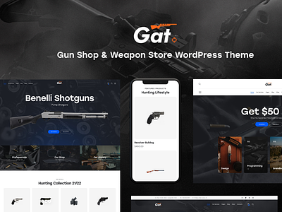 Gat - Gun & Weapon Store WordPress Theme blog design illustration logo web design webdesign wordpress wordpress design wordpress theme wordpress themes