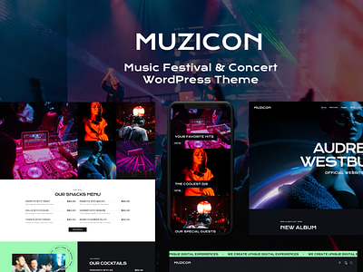 Muzicon - Music Festival & Concert WordPress Theme blog design illustration logo web design webdesign wordpress wordpress design wordpress theme wordpress themes