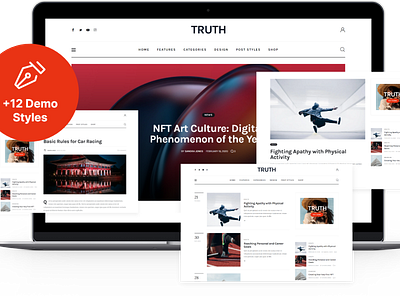 Truth - Full Site Editing (FSE) Blog WordPress Theme blog design illustration logo web design webdesign wordpress wordpress design wordpress theme wordpress themes