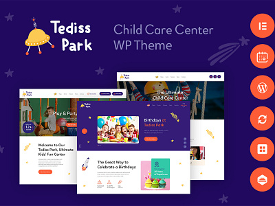 Tediss | Play Area & Child Care Center XD Template design web design webdesign wordpress wordpress design wordpress theme wordpress themes