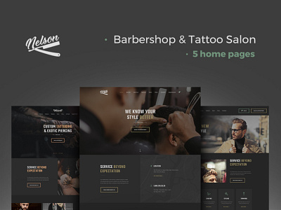 Nelson - Barbershop & Tattoo WordPress Theme web design webdesign wordpress wordpress design wordpress theme wordpress themes