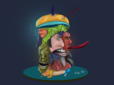 Burger hide character. adobe illustrator adobe photoshop cc character design digital drawing illuatration illustration vector