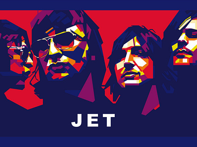 Jet band fan art fanart illustration jet music musician pop pop art popart popular rock rock and roll wpap