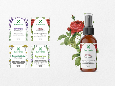 Zule Herbs Hydrolates Label cosmetic packaging label labeldesign mockup natural