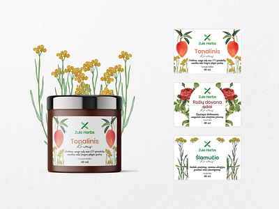 Zule Herbs Cream label branding cosmetic label labeldesign naturalistic