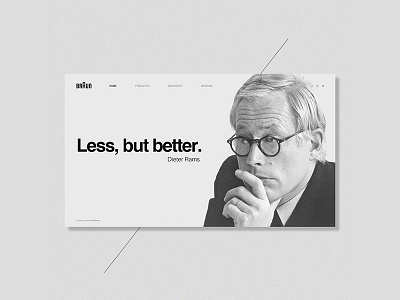 Landing page dieter minimalism rams ui ux web webdesign