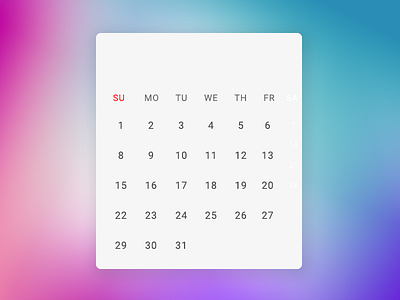 Calender with Background Gradient calender gradient illustration