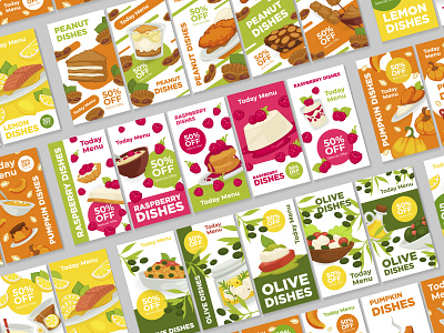 Story Dishes app design apple application banner branding cartoon design illustration logo vector