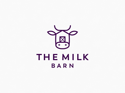 Cow Barn animal cow dairy logo mascot milk purple