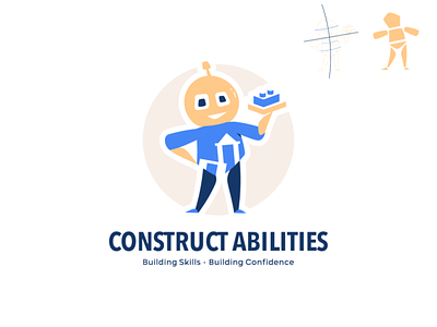Robot Child build child circle construct illustration intelligent logo mascot robot