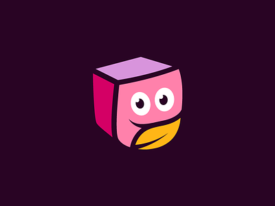 Milk Crate box crate eco face happy logo mascot milk purple