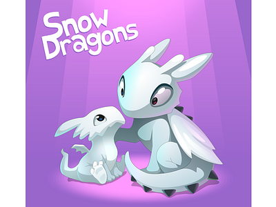 Snow Dragons dragon game illustration kids snow vector