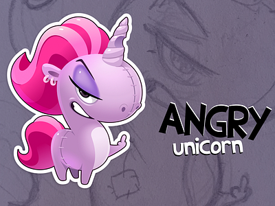 Unicorn angry unicorn vector