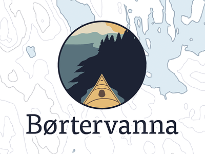 Kayakk - 'Østmarka' map project icon illustration map norway østmarka