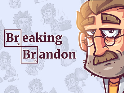 Breaking Brandon — Telegram Stickers character character design funny graphic design illustraion illustrator science stickerpack stickers telegram vector