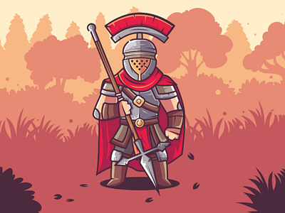 Centurion of the Red Wing art centurion character characterdesign concept flat illustration rome vector warrior