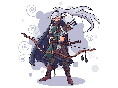 Character Design - Elf Hunter archer art bow character character design elf flat hunter illustation illustrator vector vectorart