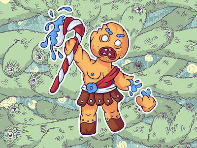 Scary Christmas - Sparta cookie ! character character design christmas cookie design flat holiday illustration merry monster sparta xmas