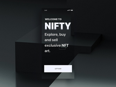NIFTY - NFT Start Screen App app art buy first mobile nft screen sell start ui uiux