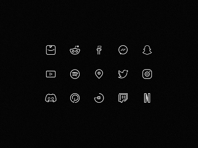 Social icons for Vega mobile app