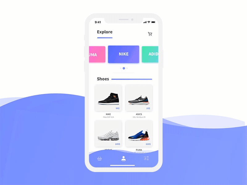 Spike - Explore page animation design ecommerce explore iphone x shop ui user interaction ux