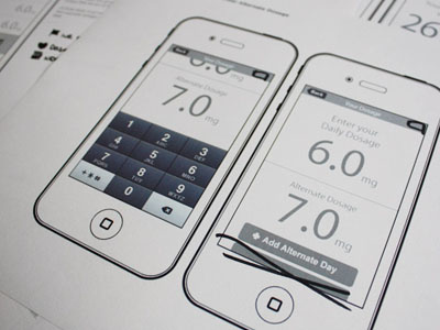 OATBook - Add Alternate Dosage Wireframe branding ia iphone medical oatbook research ui wireframe