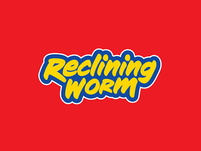 Recliningworm character design flat colour illustration product designer retro typography