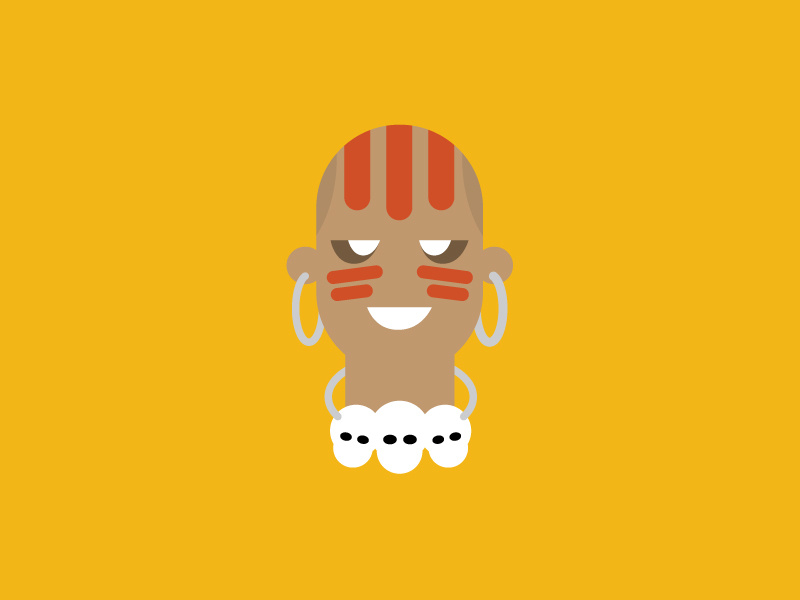 No.3 – Dhalsim product designer yellow vector cute street fighter dhalsim flat colour typography character design illustration retro
