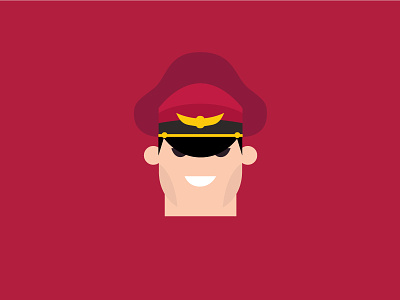 No.12 – M.Bison character design cute flat colour illustration m.bison product designer typography red retro street fighter vector